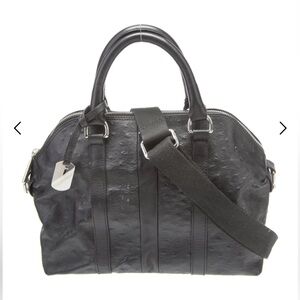 Furla Black Ostrich Crossbody Bag